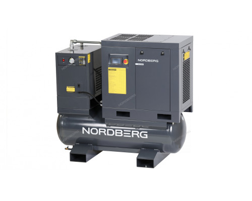 Компрессор винтовой, 7,5 кВт, 10 бар, 960 л/мин, ресивер 300 л, с частотным преобразователем, осушитель, NCF10RD