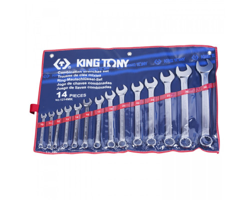 Набор комбинированных ключей, 10-32 мм, 14 предметов KING TONY 1214MR Набор комбинированных ключей, 10-32 мм, 14 предметов KING TONY 1214MR