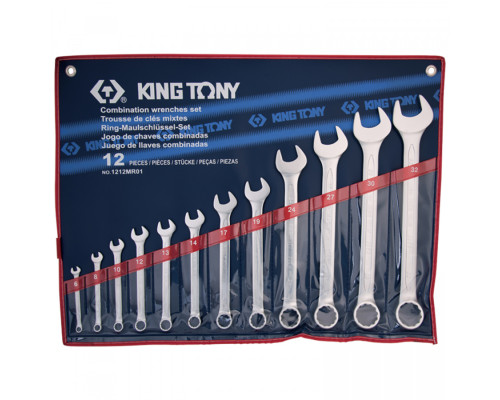 Набор комбинированных ключей, 6-32 мм, 12 предметов KING TONY 1212MR01 Набор комбинированных ключей, 6-32 мм, 12 предметов KING TONY 1212MR01