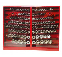 Набор головок торцевых 1/2" 12-ти гранных 10-32мм глубоких 137 предметов в металлическом шкафу JTC