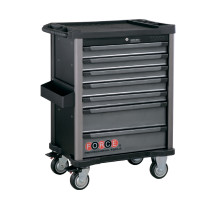 Тумба FORCE для хранения инструментов в ложементах на 7-ми полоках, с наполнением 286пр. (черная), 10217-286