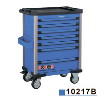 Тумба FORCE для хранения инструментов в ложементах на 7-ми полоках, с наполнением 286пр. (синяя), 10217B-286