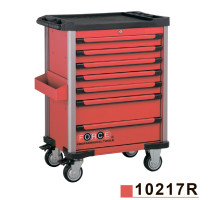 Тумба FORCE для хранения инструментов в ложементах на 7-ми полоках, с наполнением 286пр. (красная), 10217R-286