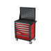Тележка инструментальная с экраном с 6 ящиками, перфорированные боковые стенки, красная, Wellmet ТЗИ-6Pro-P