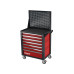 Тележка инструментальная с экраном с 7 ящиками, перфорированные боковые стенки, красная, Wellmet ТЗИ-7Pro-P