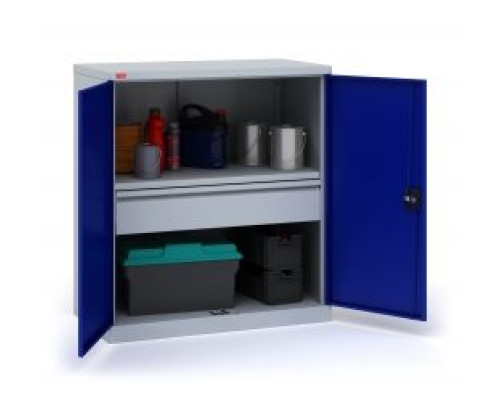 Шкаф инструментальный металлический, 1 полка, 1 ящик, 2 двери, 1020х920х500 мм, ПАКС ИП-1-0.5/3