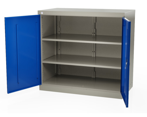 Шкаф инструментальный металлический, 2 полки, без ящиков, 2 двери, 875х930х511 мм, MasterLine Wellmet MLST6-020000