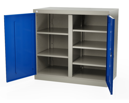 Шкаф инструментальный металлический, 5 полок, без ящиков, 2 двери, с перегородкой, 875х930х511 мм, MasterLine Wellmet MLST6-205000