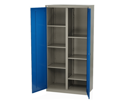 Шкаф инструментальный металлический, 6 полок, без ящиков, 2 двери, с перегородкой, 1875х930х511 мм, MasterLine Wellmet MLST14-106000