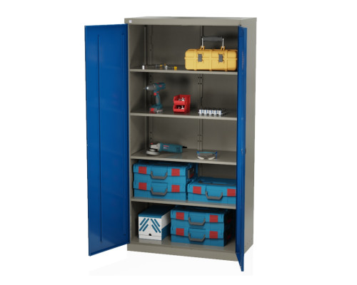 Шкаф инструментальный металлический, 4 полки, без ящиков, 2 двери, 1875х930х511 мм, MasterLine Wellmet MLST14-040000