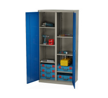 Шкаф инструментальный металлический, 6 полок, без ящиков, 2 двери, с перегородкой, 1875х930х511 мм, MasterLine Wellmet MLST14-106000