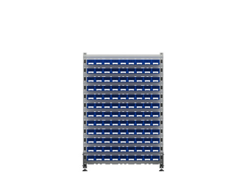 Стеллаж для пластиковых лотков односторонний, ДВК SORTEX 1500x1000x450.01 Стеллаж для пластиковых лотков односторонний, ДВК SORTEX 1500x1000x450.01