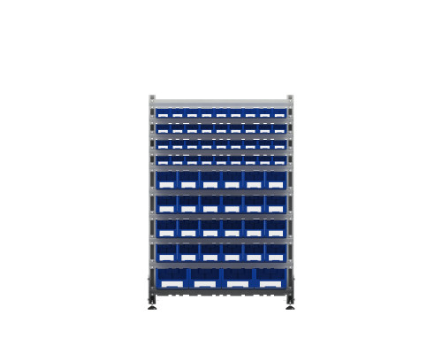 Стеллаж для пластиковых лотков двухсторонний, ДВК SORTEX 1500x1000x800.05 Стеллаж для пластиковых лотков двухсторонний, ДВК SORTEX 1500x1000x800.05