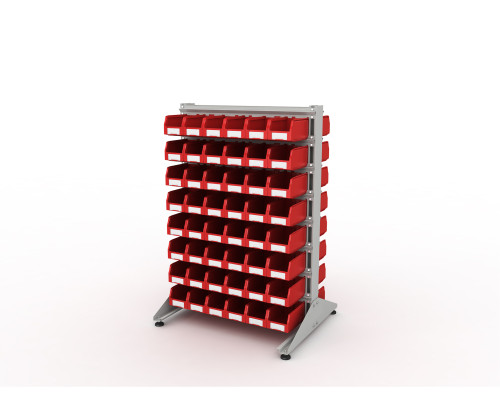 Стеллаж для пластиковых лотков двухсторонний, ДВК SORTEX 1500x1000x800.02 Стеллаж для пластиковых лотков двухсторонний, ДВК SORTEX 1500x1000x800.02