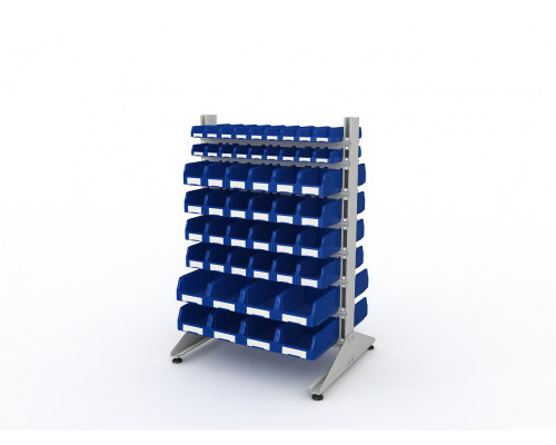 Стеллаж для пластиковых лотков двухсторонний, ДВК SORTEX 1500x1000x800.06 Стеллаж для пластиковых лотков двухсторонний, ДВК SORTEX 1500x1000x800.06