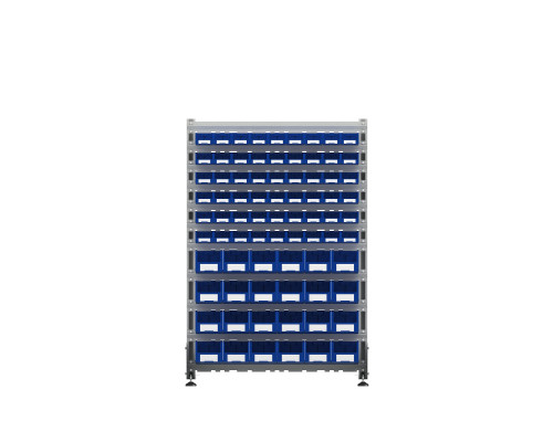 Стеллаж для пластиковых лотков односторонний, ДВК SORTEX 1500x1000x450.04 Стеллаж для пластиковых лотков односторонний, ДВК SORTEX 1500x1000x450.04