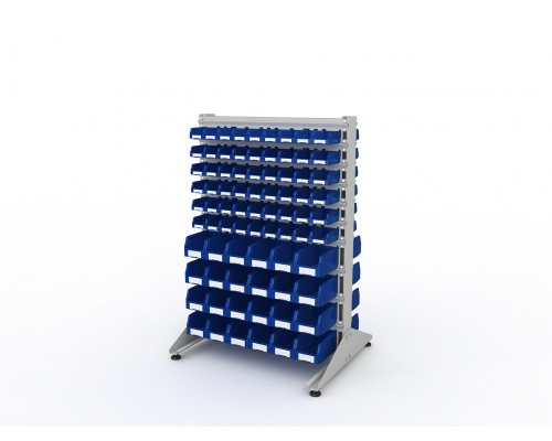 Стеллаж для пластиковых лотков двухсторонний, ДВК SORTEX 1500x1000x800.04 Стеллаж для пластиковых лотков двухсторонний, ДВК SORTEX 1500x1000x800.04
