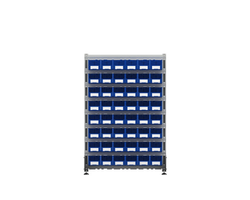 Стеллаж для пластиковых лотков односторонний, ДВК SORTEX 1500x1000x450.02 Стеллаж для пластиковых лотков односторонний, ДВК SORTEX 1500x1000x450.02