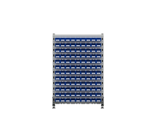 Стеллаж для пластиковых лотков двухсторонний, ДВК SORTEX 1500x1000x800.01 Стеллаж для пластиковых лотков двухсторонний, ДВК SORTEX 1500x1000x800.01
