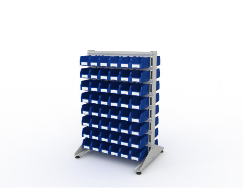 Стеллаж для пластиковых лотков двухсторонний, ДВК SORTEX 1500x1000x800.02 Стеллаж для пластиковых лотков двухсторонний, ДВК SORTEX 1500x1000x800.02