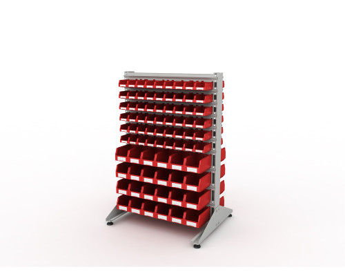 Стеллаж для пластиковых лотков двухсторонний, ДВК SORTEX 1500x1000x800.04 Стеллаж для пластиковых лотков двухсторонний, ДВК SORTEX 1500x1000x800.04