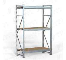 Стеллаж SGR-V-Zn-ДСП 2183-2.0, 2000х2100х800 мм, 3 полки, металлический с настилами из ДСП, Металл Завод