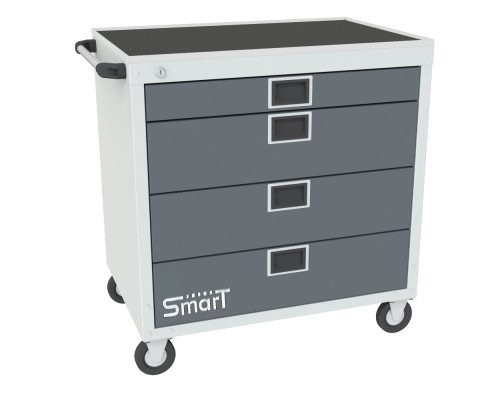 Тумба инструментальная с 4 ящиками и лотком, 815х740х500 мм, серая, ДВК SMART 4М Тумба инструментальная с 4 ящиками и лотком, 815х740х500 мм, серая, ДВК SMART 4М