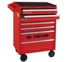 Тележка инструментальная с 7 ящиками, King Tony 87434-7B. 960x670x460 мм. Красная