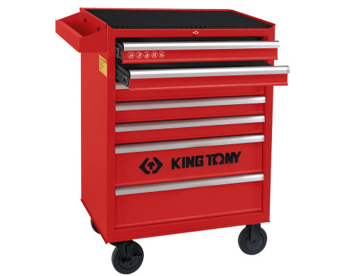 Тележка инструментальная с 7 ящиками, King Tony 87434-7B. 960x670x460 мм. Красная