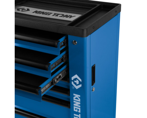 Тележка инструментальная, 7 выдвижных ящиков, "PROFESSIONAL", синяя KING TONY 87G38-7B-B