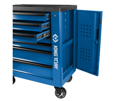 Тележка инструментальная, 7 выдвижных ящиков, "PROFESSIONAL", синяя KING TONY 87G38-7B-B