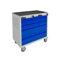 Тележка инструментальная с 4 ящиками, синяя, ПРАКТИК WDS-4