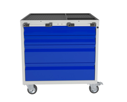 Тележка инструментальная с 4 ящиками, синяя, ПРАКТИК WDS-4