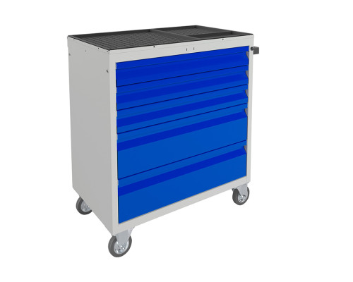 Тележка инструментальная с 5 ящиками, синяя, ПРАКТИК WDS-5