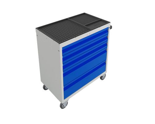 Тележка инструментальная с 5 ящиками, синяя, ПРАКТИК WDS-5