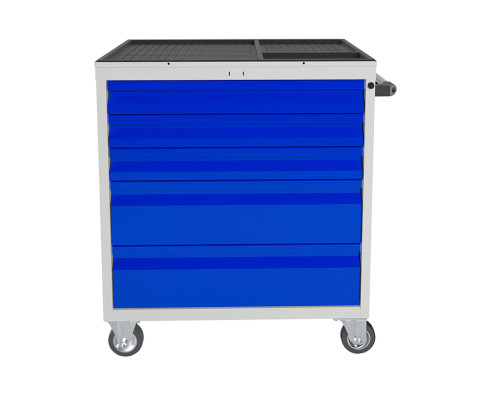 Тележка инструментальная с 5 ящиками, синяя, ПРАКТИК WDS-5