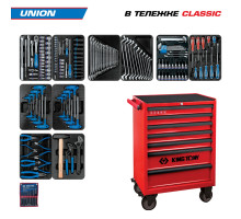 Набор инструментов 173 предмета, "UNION", в красной тележке KING TONY 934-000MR
