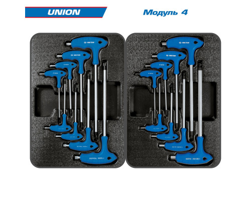 Набор инструментов 173 предмета, "UNION", в синей тележке KING TONY 9G38-000MRB