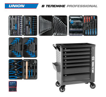 Набор инструментов 173 предмета, "UNION", в серой тележке KING TONY 9G38-000MRG