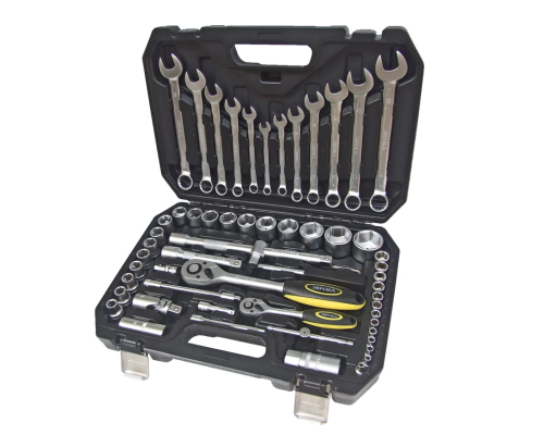 Набор инструмента ЭВРИКА 1*4"&1*2", DR, 6-гранный, 61 предмет ER-80061 Набор инструмента ЭВРИКА 1*4"&1*2", DR, 6-гранный, 61 предмет ER-80061
