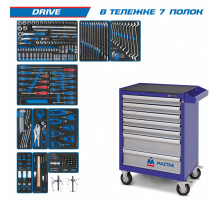 Набор инструментов "DRIVE" в синей тележке, 251 предмет KING TONY 934-251AMB