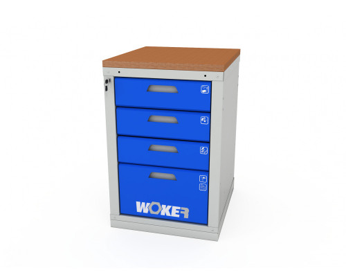 Тумба станочная с 4 ящиками, 830х600х685 мм, сине-серая, ДВК WOKER PRO 04 SF Тумба станочная с 4 ящиками, 830х600х685 мм, сине-серая, ДВК WOKER PRO 04 SF