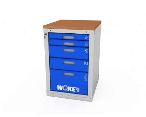 Тумба станочная с 5 ящиками, 830х600х685 мм, сине-серая, ДВК WOKER PRO 05 SF Тумба станочная с 5 ящиками, 830х600х685 мм, сине-серая, ДВК WOKER PRO 05 SF