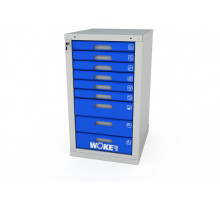 Тумба станочная с 9 ящиками, 975х600х685 мм, сине-серая, ДВК WOKER PRO 09 S