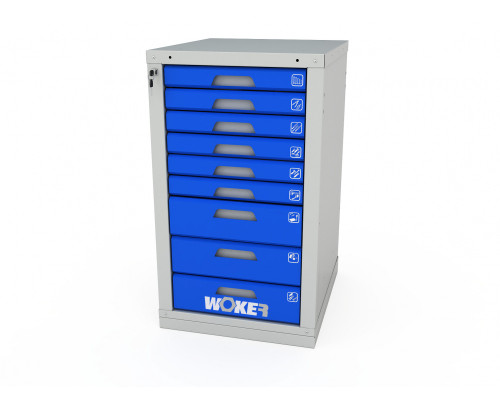 Тумба станочная с 9 ящиками, 975х600х685 мм, сине-серая, ДВК WOKER PRO 09 S Тумба станочная с 9 ящиками, 975х600х685 мм, сине-серая, ДВК WOKER PRO 09 S
