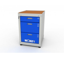 Тумба станочная с 3 ящиками, 900х600х685 мм, сине-серая, ДВК WOKER PRO 03 SFR