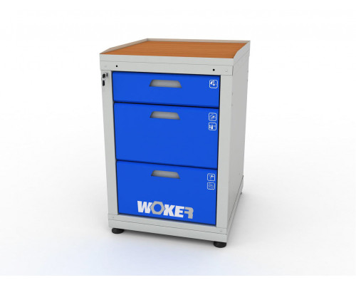 Тумба станочная с 3 ящиками, 900х600х685 мм, сине-серая, ДВК WOKER PRO 03 SFR Тумба станочная с 3 ящиками, 900х600х685 мм, сине-серая, ДВК WOKER PRO 03 SFR