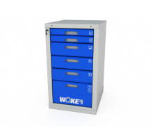 Тумба станочная с 6 ящиками, 975х600х685 мм, сине-серая, ДВК WOKER PRO 06 S