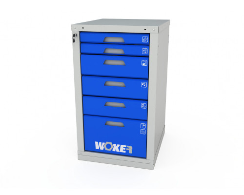 Тумба станочная с 6 ящиками, 975х600х685 мм, сине-серая, ДВК WOKER PRO 06 S Тумба станочная с 6 ящиками, 975х600х685 мм, сине-серая, ДВК WOKER PRO 06 S