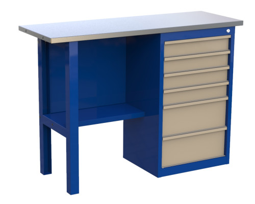 Верстак слесарный металлический однотумбовый, 1200 мм, GRANIT 12.6 Верстак слесарный металлический однотумбовый, 1200 мм, GRANIT 12.6